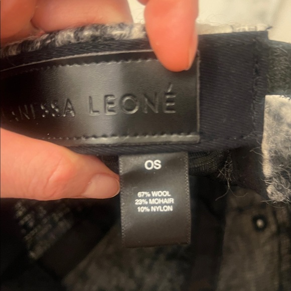 Janessa Leone Black and White Wool Baseball Cap - Picture 9 of 10